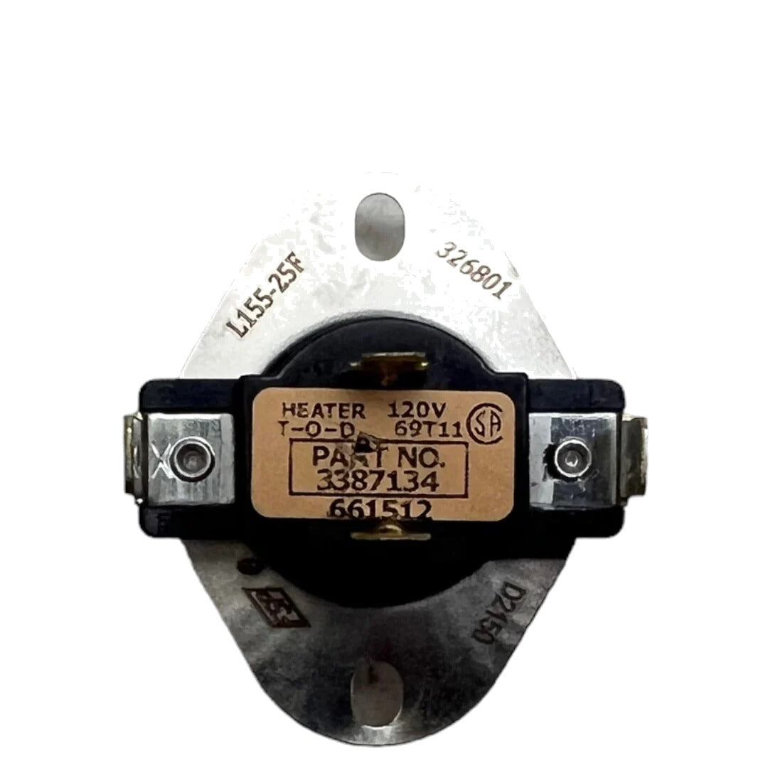 OEM Whirlpool Dryer Cycling Thermostat WP3387134, 3387134, 3387135, WP3387134VP