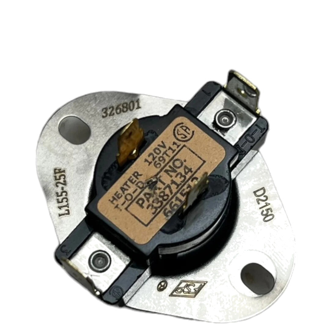 OEM Whirlpool Dryer Cycling Thermostat WP3387134, 3387134, 3387135, WP3387134VP