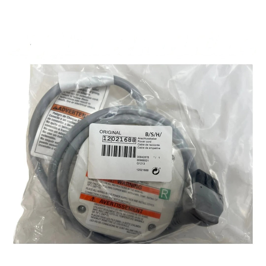 Bosch Dishwasher Power Cord 12021688, 12027214
