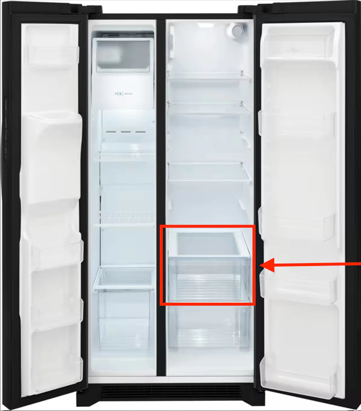Frigidaire Refrigerator Crisper Drawer, Upper 5304527211, 5304527178