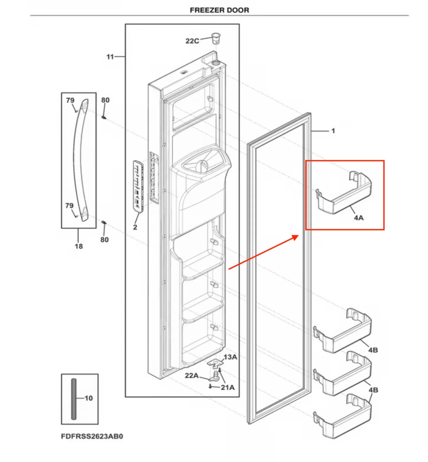Frigidaire Refrigerator Freezer Door Bin 5304527145, 5304536367