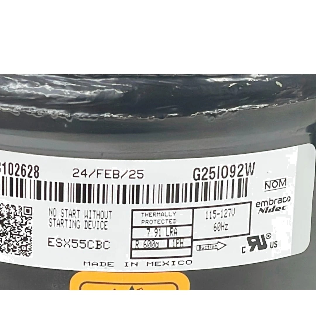 Frigidaire Refrigerator Compressor G25IO92W, ESX55CBC, 5304522339, 5303918884