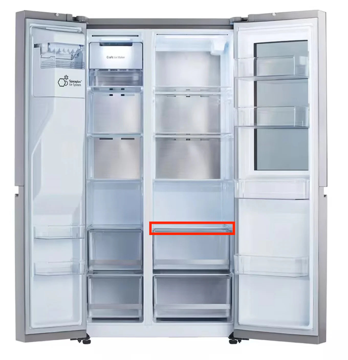LG Refrigerator Vegetable Tray Glass Shelf, Middle ACQ30341201